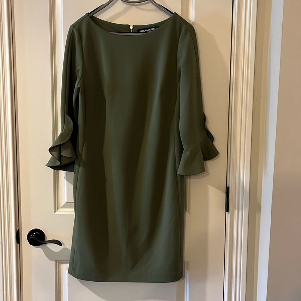 Karl Lagerfeld Olive Green Dress